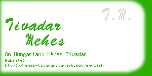 tivadar mehes business card