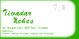 tivadar mehes business card